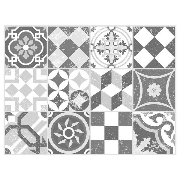 Tischset Mosaik I (4er-Set) - Vinyl - Grau