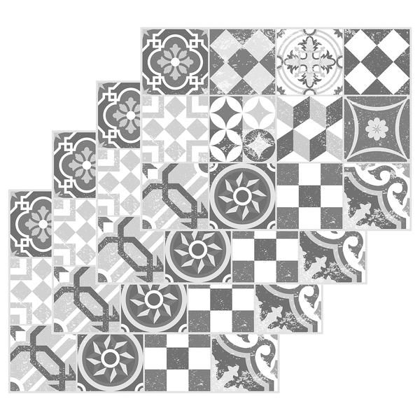 Tischset Mosaik I (4er-Set) - Vinyl - Grau