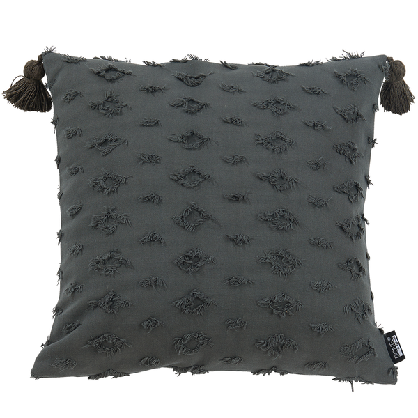 Kissenhülle Luise - Baumwollstoff - Anthrazit - 45 x 45 cm