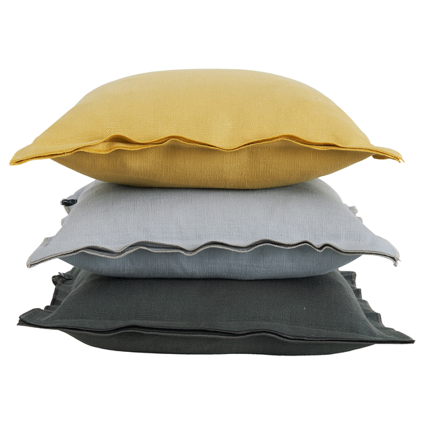 Kissenhülle Lene - Leinen / Baumwolle - Anthrazit - 45 x 45 cm