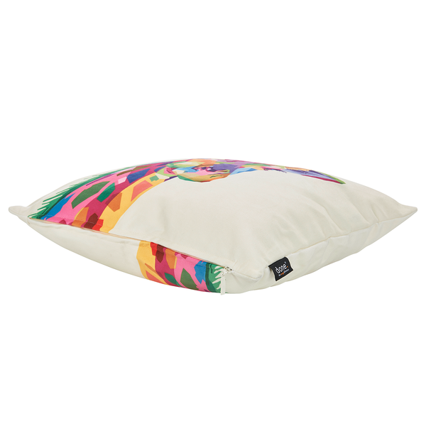 Kissenhülle Velour Giraffe - Polyester - Mehrfarbig - 45 x 45 cm