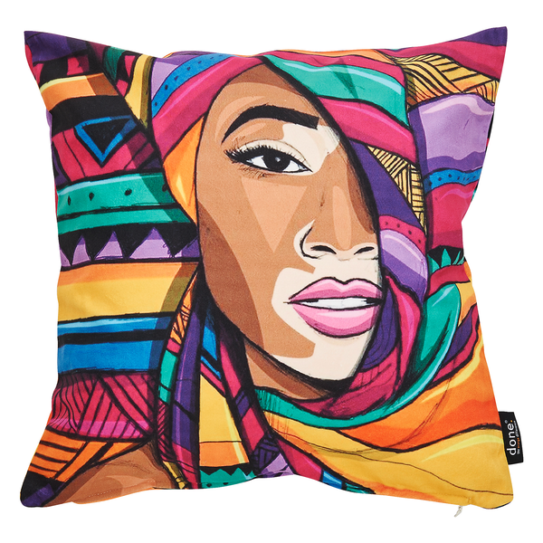 Kissenhülle Velour Winnie - Polyester - Mehrfarbig - 65 x 65 cm