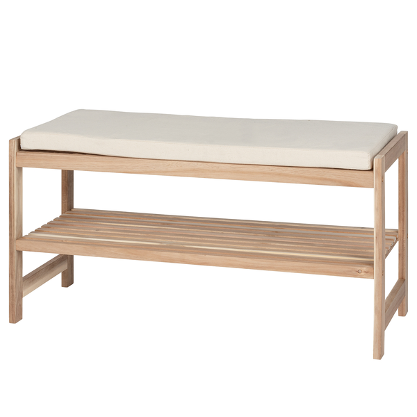 Garderobenbank Acina - Akazie massiv - Akazie / Weiß