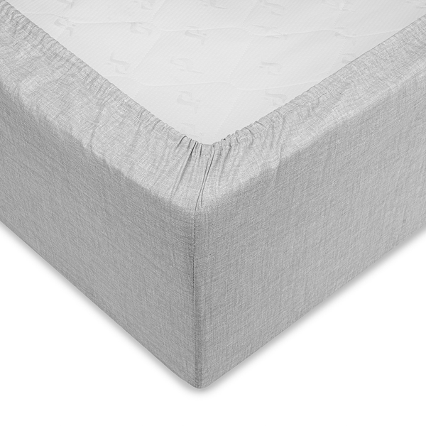 Spannbettlaken Lino - Baumwolle - Lichtgrau - 90 x 200 cm