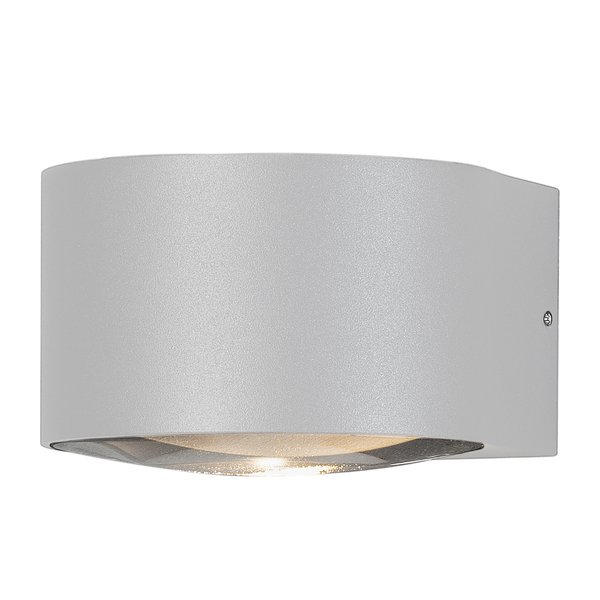 Wandleuchte Gala - Klarglas / Aluminium - 1-flammig - Silber