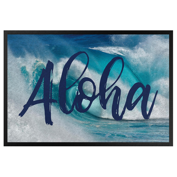 Fußmatte Aloha - Mischgewebe - Blau - 70 x 50 cm