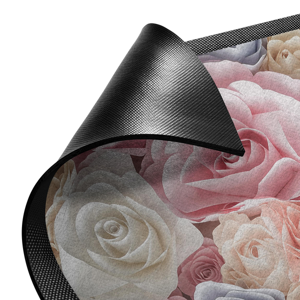 Fußmatte Pastell Paper Art Rosen - Mischgewebe - Mehrfarbig - 85 x 60 cm