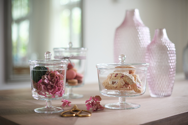 Dose auf Fuß Poesia III - Kalk-Natron Glas - 19 cm