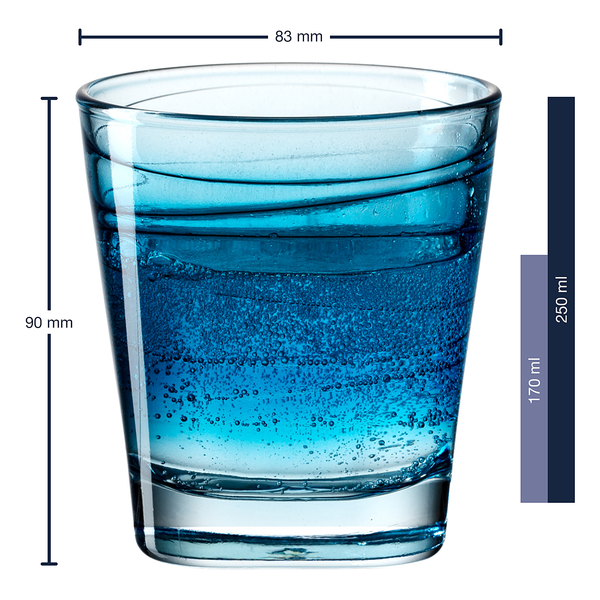Trinkglas Vario Struttura (6-teilig) - Mehrfarbig - 250 ml