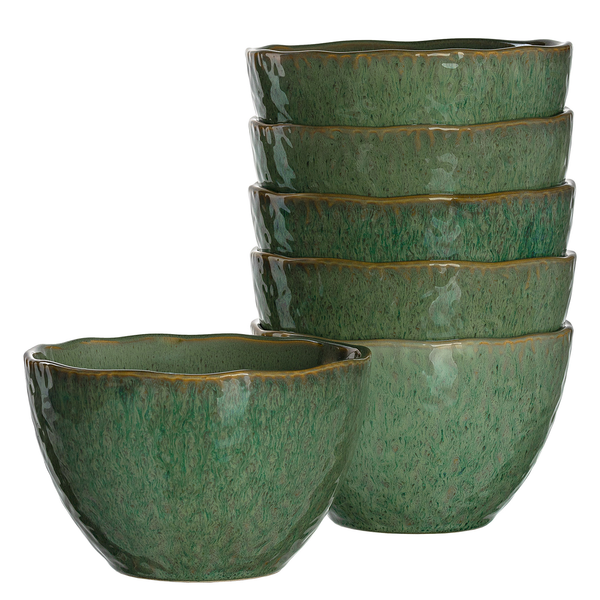 Keramikschale Matera (6er-Set) - Keramik - Grün - Grün - Durchmesser: 15 cm