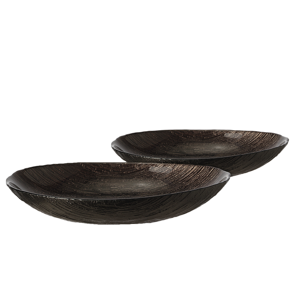 Schale Como (2er-Set) - Kalk-Natron Glas -Braun