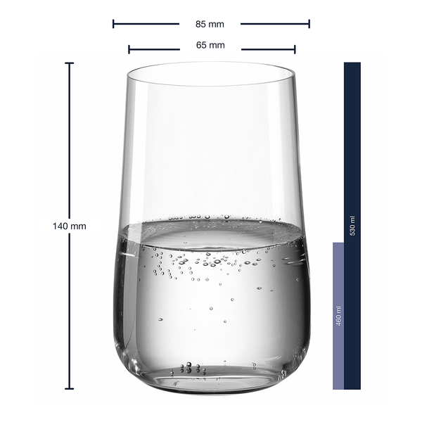 Trinkglas Brunelli (6er-Set) - Transparent - 530 ml
