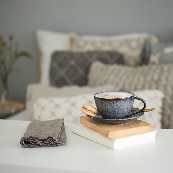 Keramiktasse Matera (4er-Set) - Keramik - 180 ml - Anthrazit