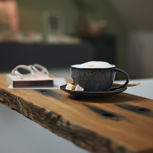 Keramiktasse Matera (4er-Set) - Keramik - 180 ml - Anthrazit