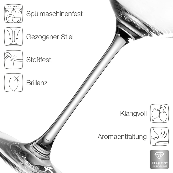Burgunderglas Cheers (6er-Set) - Transparent - 750 ml