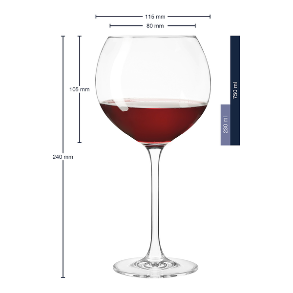 Burgunderglas Cheers (6er-Set) - Transparent - 750 ml