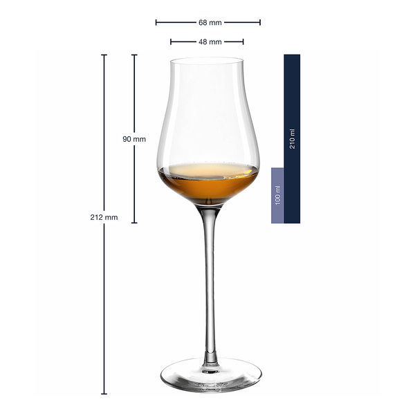 Grappaglas Brunelli (6er-Set) - Transparent - 210 ml