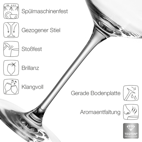 Weißweinglas Puccini (6er-Set) - Transparent - 560 ml
