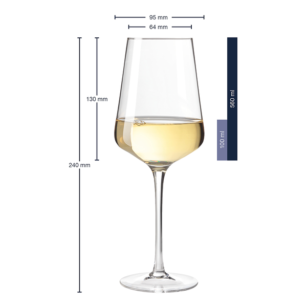 Weißweinglas Puccini (6er-Set) - Transparent - 560 ml