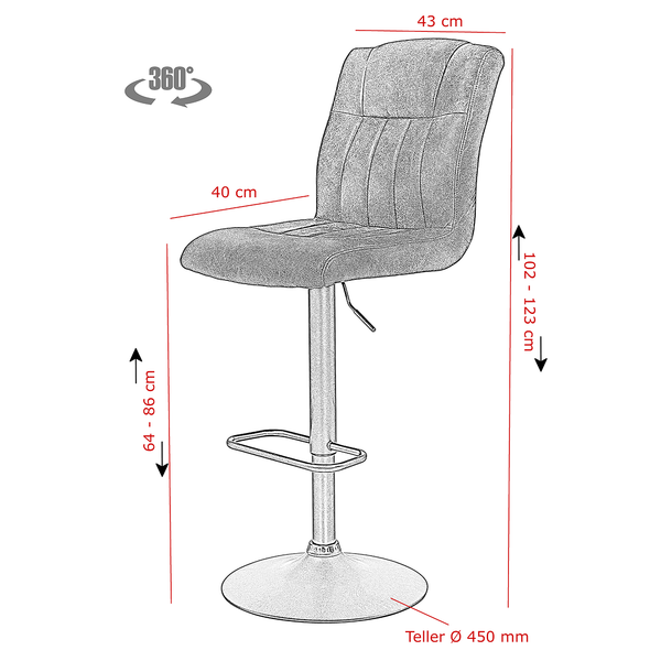 Barstuhl Viimsi (2er-Set) - Anthrazit