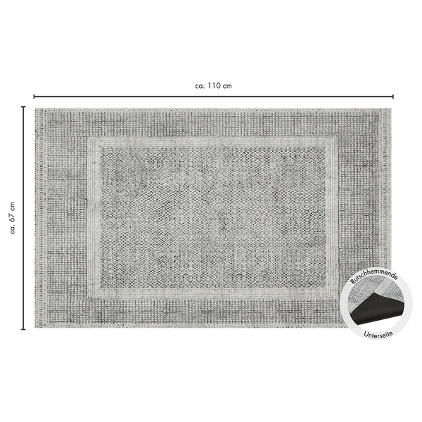 Fußmatte  Square - Polyamid - Silber - 67 x 110 cm