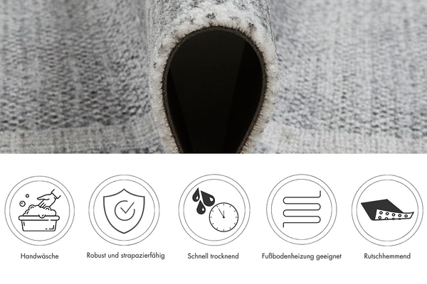 Fußmatte  Square - Polyamid - Silber - 67 x 110 cm