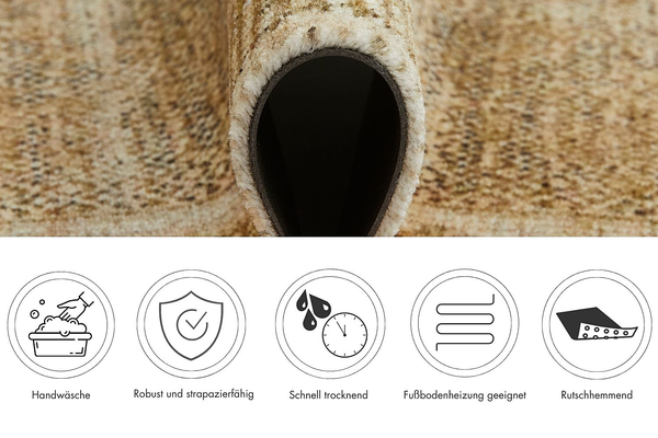 Fußmatte  Square - Polyamid - Honig - 67 x 110 cm