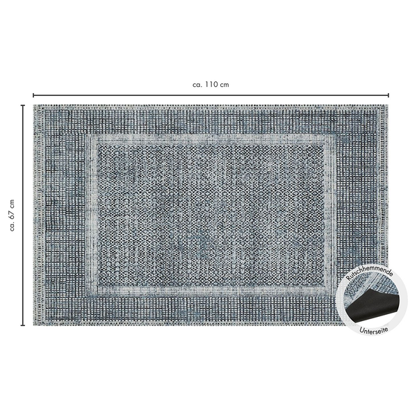 Fußmatte  Square - Polyamid - Dunkelblau - 67 x 110 cm