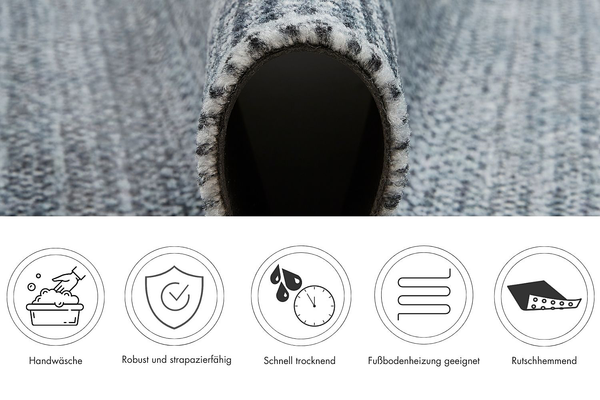 Fußmatte  Square - Polyamid - Dunkelblau - 67 x 110 cm