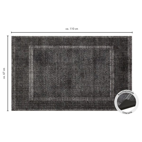 Fußmatte  Square - Polyamid - Dunkelgrau - 67 x 110 cm