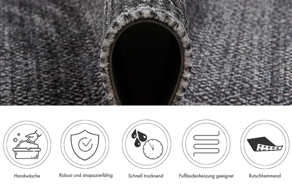 Fußmatte  Square - Polyamid - Dunkelgrau - 67 x 110 cm