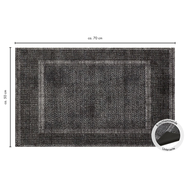 Fußmatte  Square - Polyamid - Dunkelgrau - 50 x 70 cm
