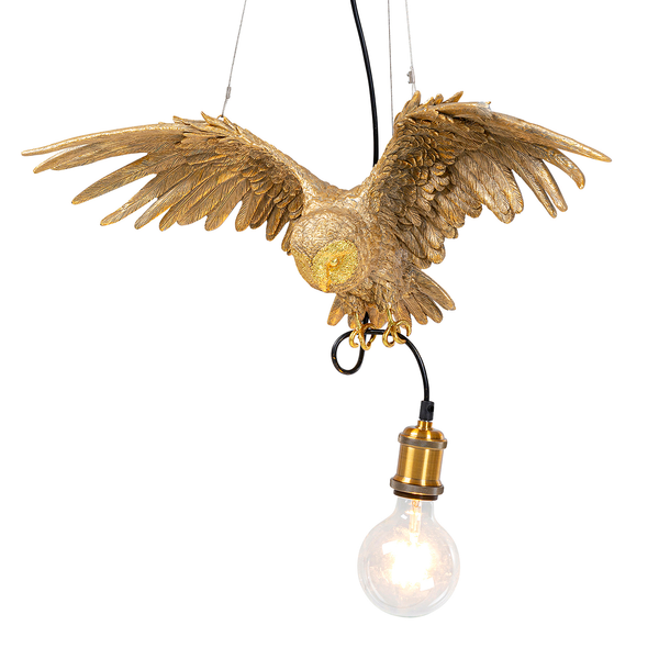 Pendelleuchte Owl - Polyresin / Stahl - 1-flammig