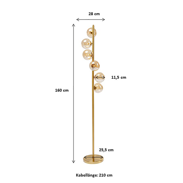 Stehleuchte Scala Balls I - Glas / Stahl - 6-flammig