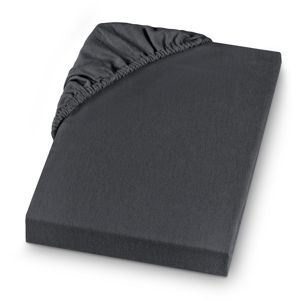 Feinbiber Spannbettlaken Vindum - Baumwolle - Anthrazit - 90 x 200 cm