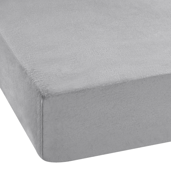 Feinbiber Spannbettlaken Vindum - Baumwolle - Silber - 90 x 200 cm