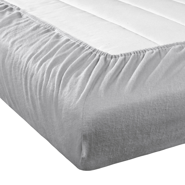 Feinbiber Spannbettlaken Vindum - Baumwolle - Silber - 90 x 200 cm