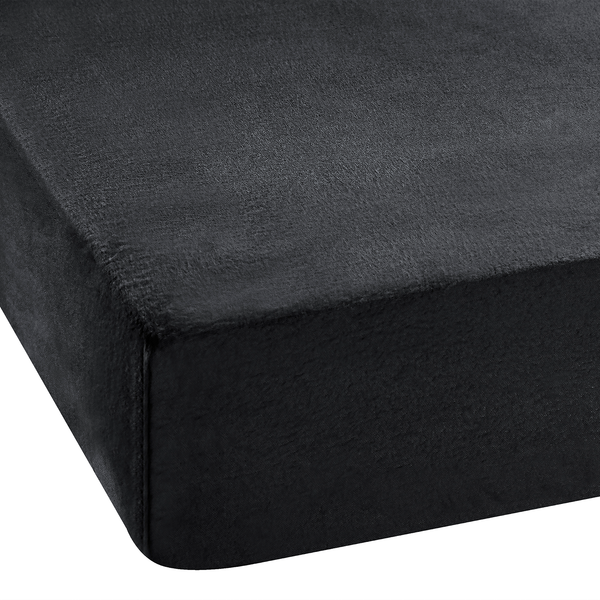 Feinbiber Spannbettlaken Vindum - Baumwolle - Anthrazit - 100 x 200 cm