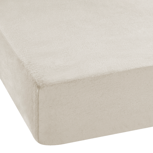 Feinbiber Spannbettlaken Vindum - Baumwolle - Beige - 200 x 200 cm