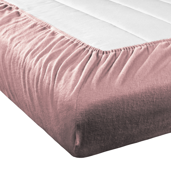 Feinbiber Spannbettlaken Vindum - Baumwolle - Altrosa - 180 x 200 cm