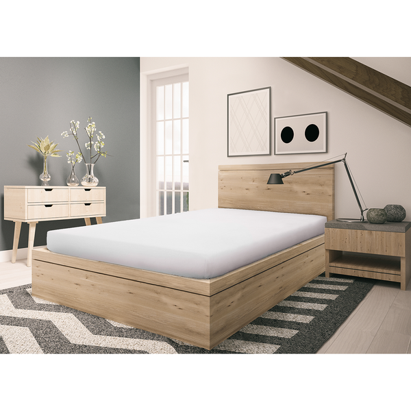 Feinbiber Spannbettlaken Refibra - Baumwolle  /   Lyocell - Weiß - 160 x 200 cm