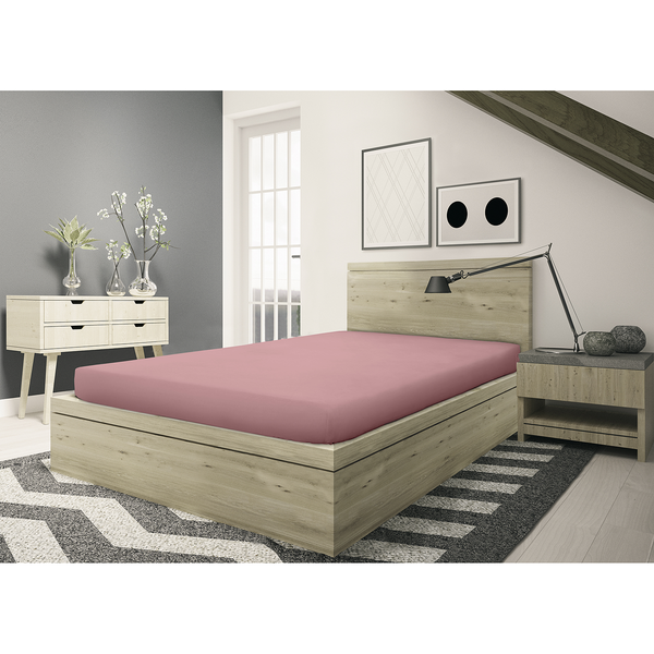 Feinbiber Spannbettlaken Gots - GOTS-Baumwolle - Altrosa - 180 x 200 cm