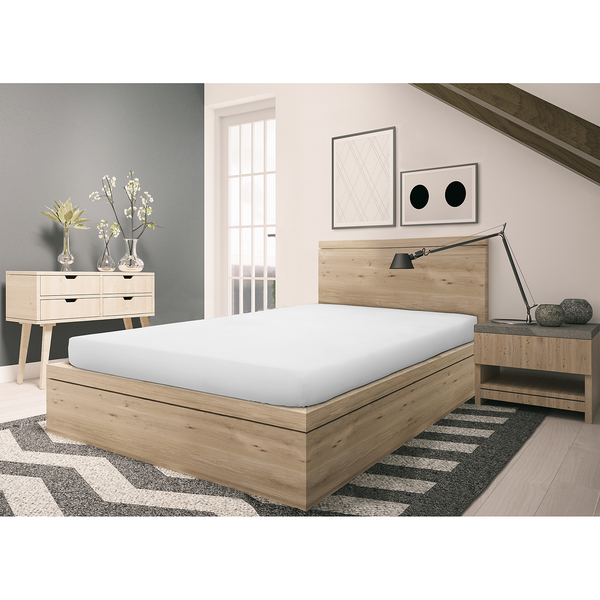 Feinbiber Spannbettlaken Vindum - Baumwolle - Weiß - 200 x 200 cm