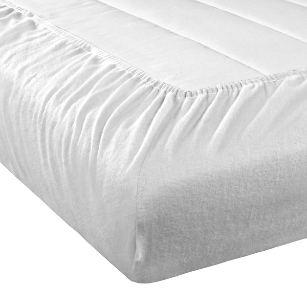 Feinbiber Spannbettlaken Vindum - Baumwolle - Weiß - 200 x 200 cm