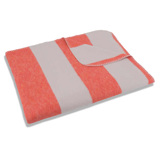 Kuschelwohndecke II - Baumwolle / Polyester - Orange / Hellgrau