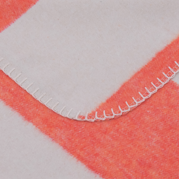 Kuschelwohndecke II - Baumwolle / Polyester - Orange / Hellgrau