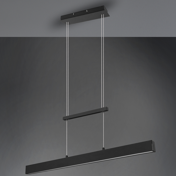 LED-Pendelleuchte Paros - Eisen - 1-flammig - Schwarz