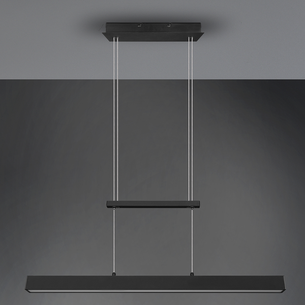 LED-Pendelleuchte Paros - Eisen - 1-flammig - Schwarz
