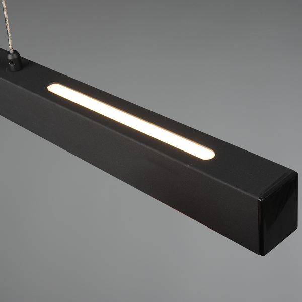 LED-Pendelleuchte Paros - Eisen - 1-flammig - Schwarz