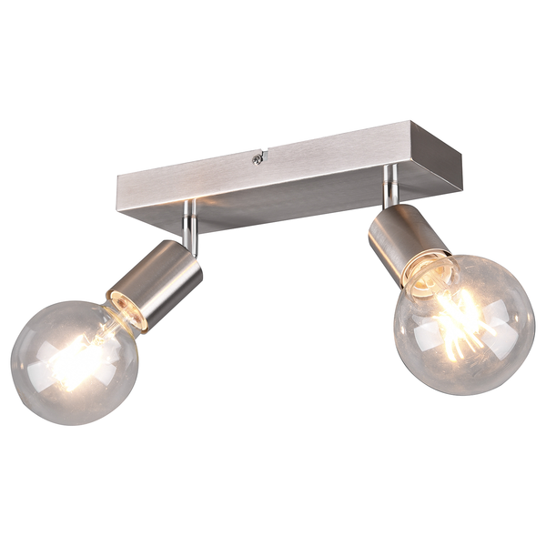 Deckenleuchte Vannes - Eisen - Silber - Flammenanzahl: 2